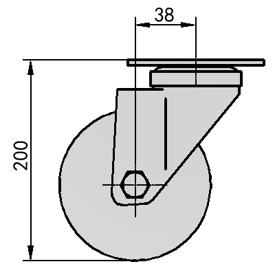 6 "Swivel（Powder）PU on cast iron core Caster（Red arc）